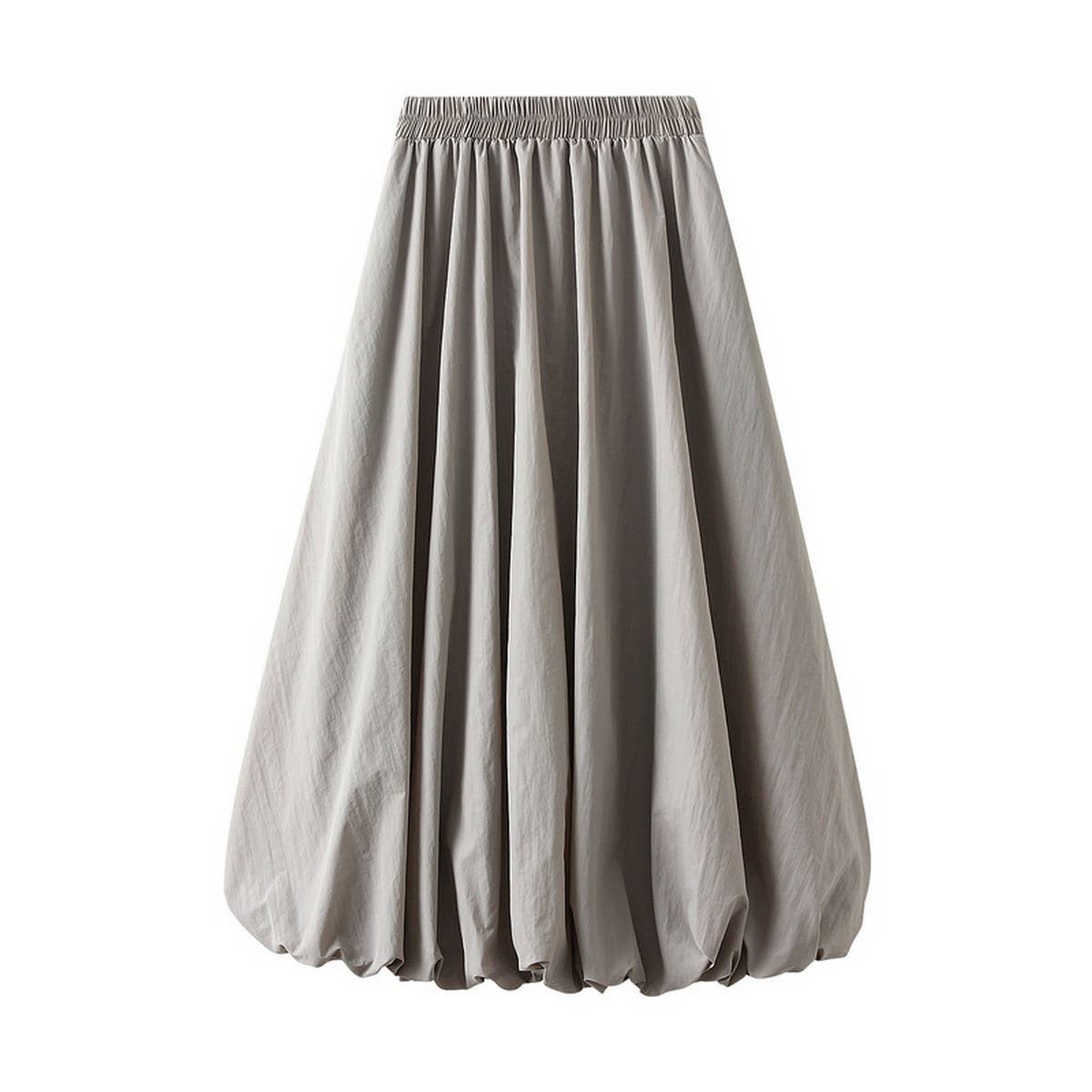 High-Waist Slim Fit Balloon Midi Skirt