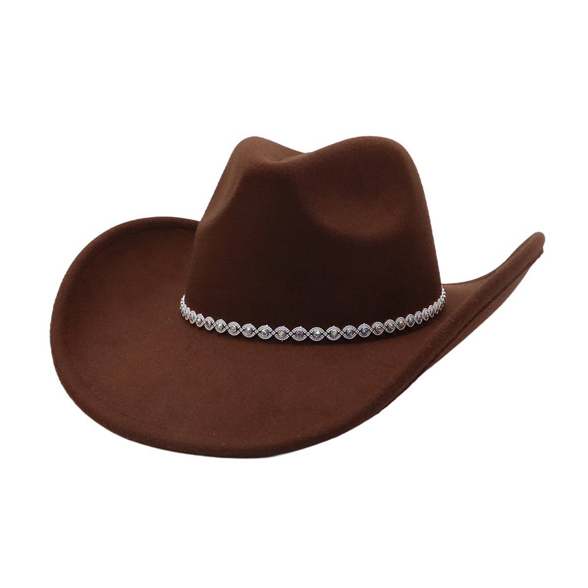 New Western Cowboy Fedora Hat Ethnic Wool Style_CWAH04475