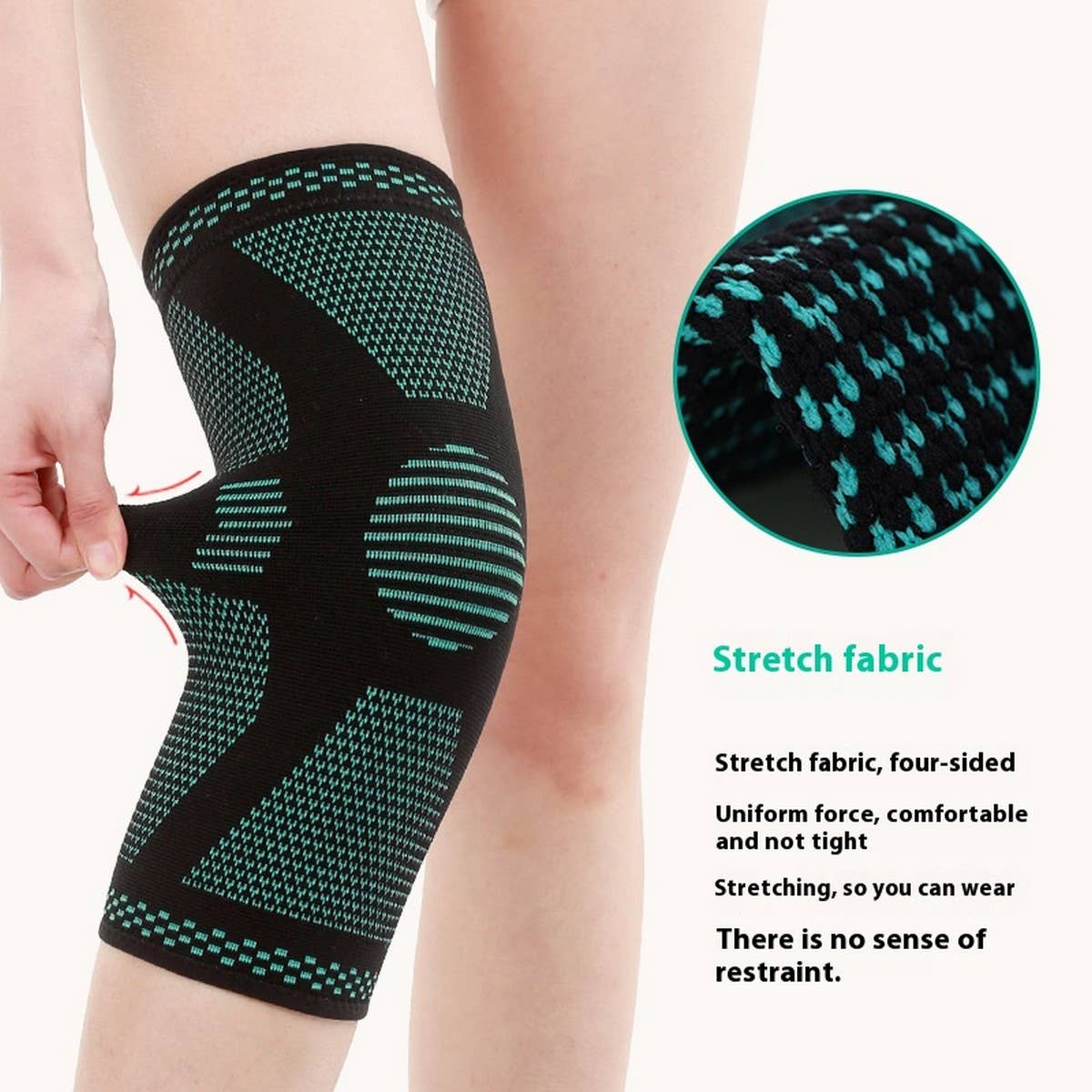 Elastic Knee Brace with Double Wave Non-Slip Grip