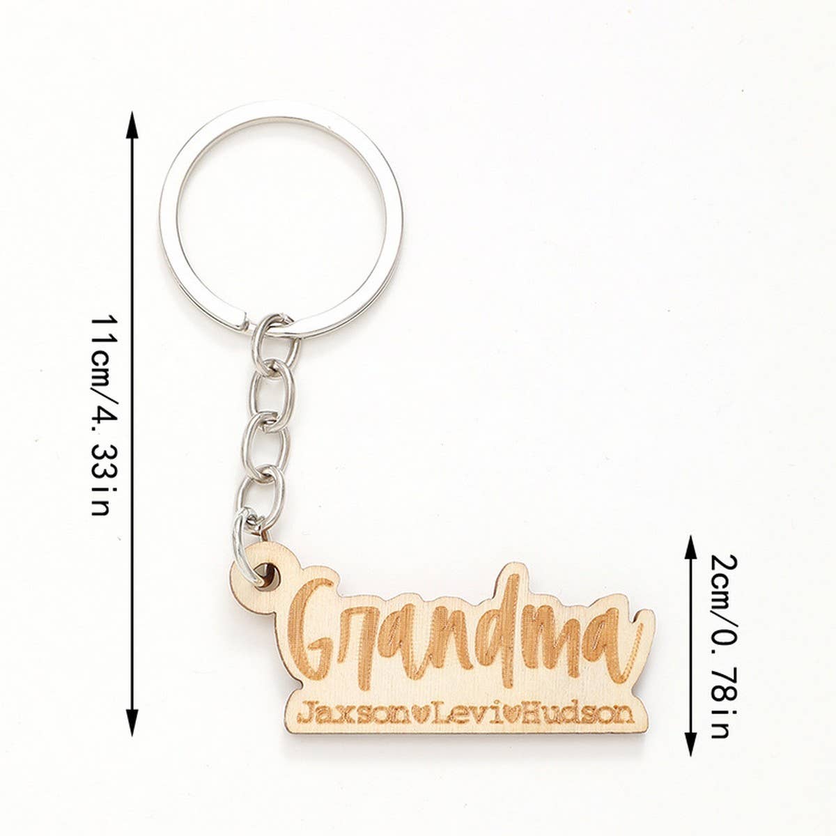 LASER ENGRAVED WOODEN KEYCHAIN