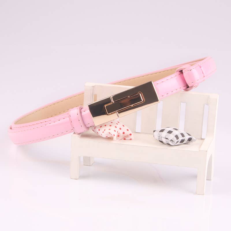 The trendy button-down adjustment thin waist belt
