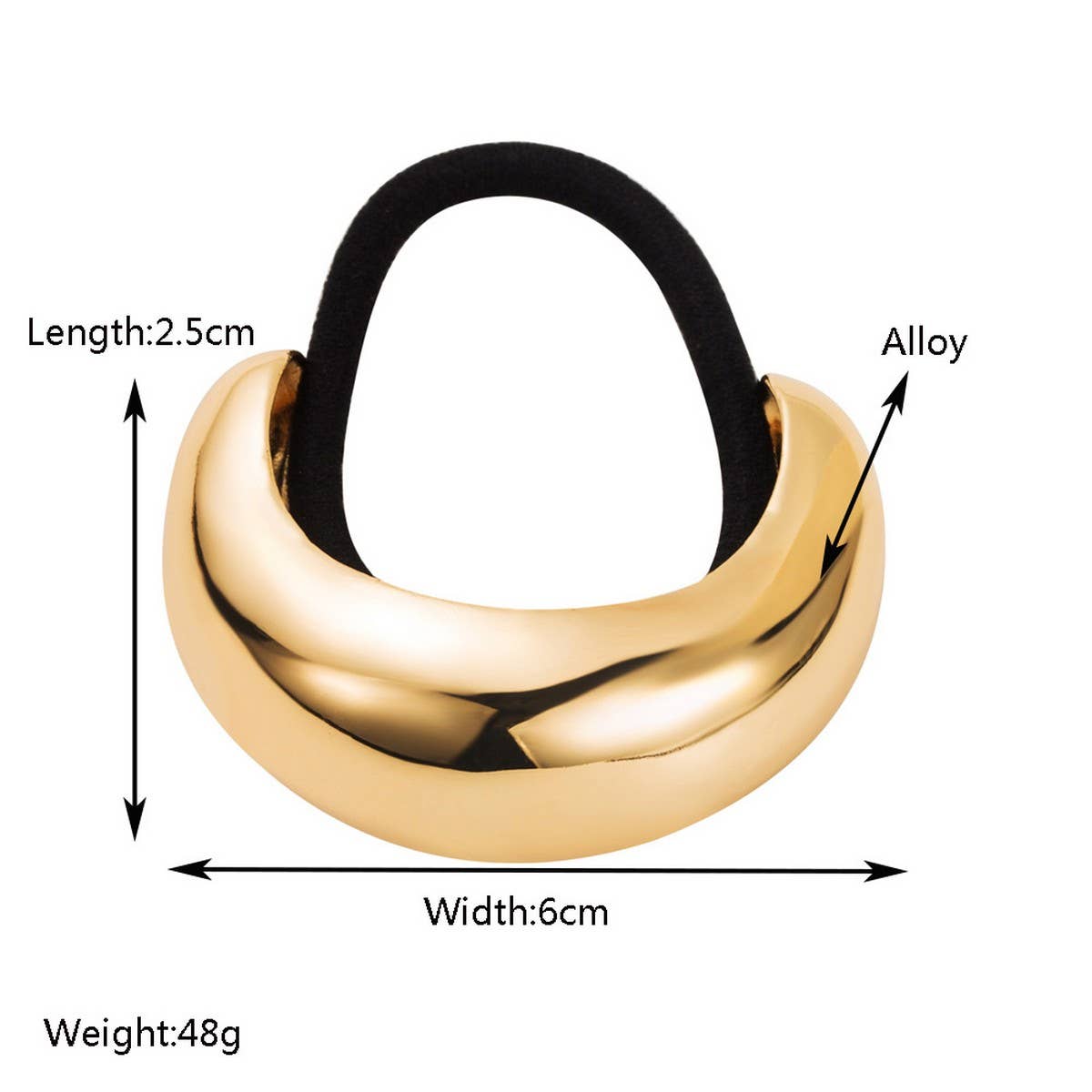 Glossy Geometric Metal High Ponytail Hair Tie