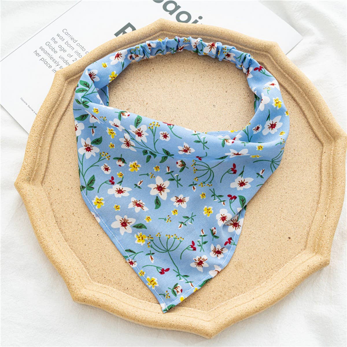 FLORAL ELASTIC BAND SCARF HEADBAND HAIRACCESSORIES