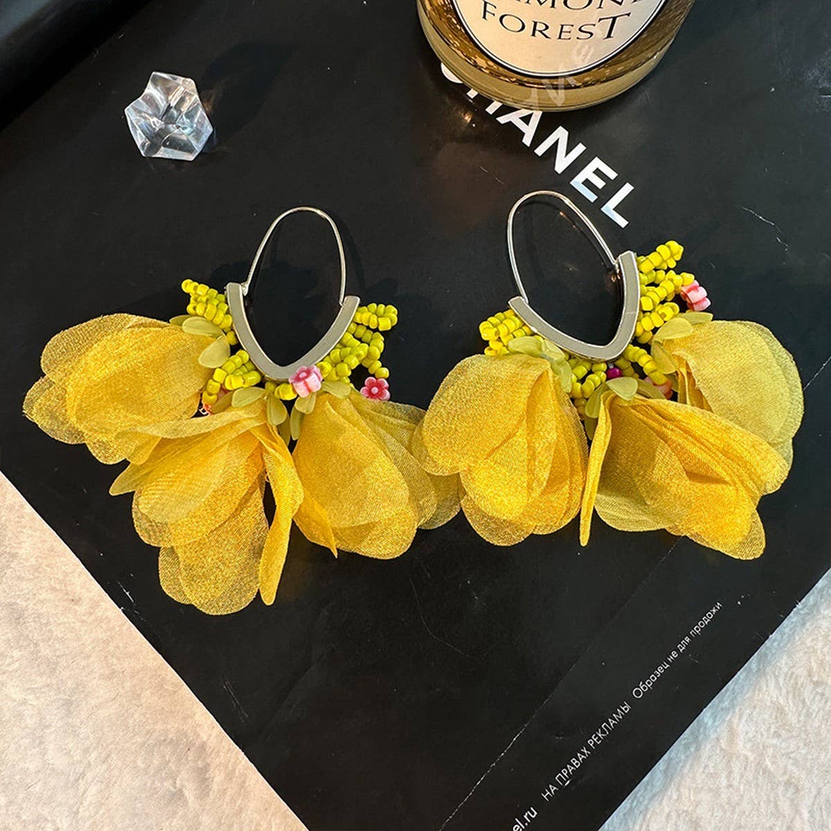 V-Shaped Beaded Tassel Earrings ? Bold Statement