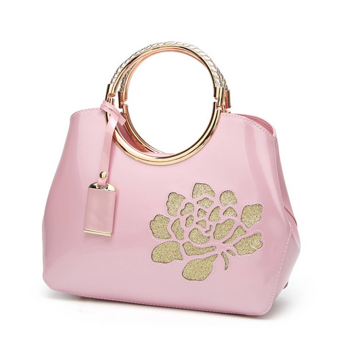 VINTAGE PRINT SHINY SHELL TOTE BAG_CWAB2640