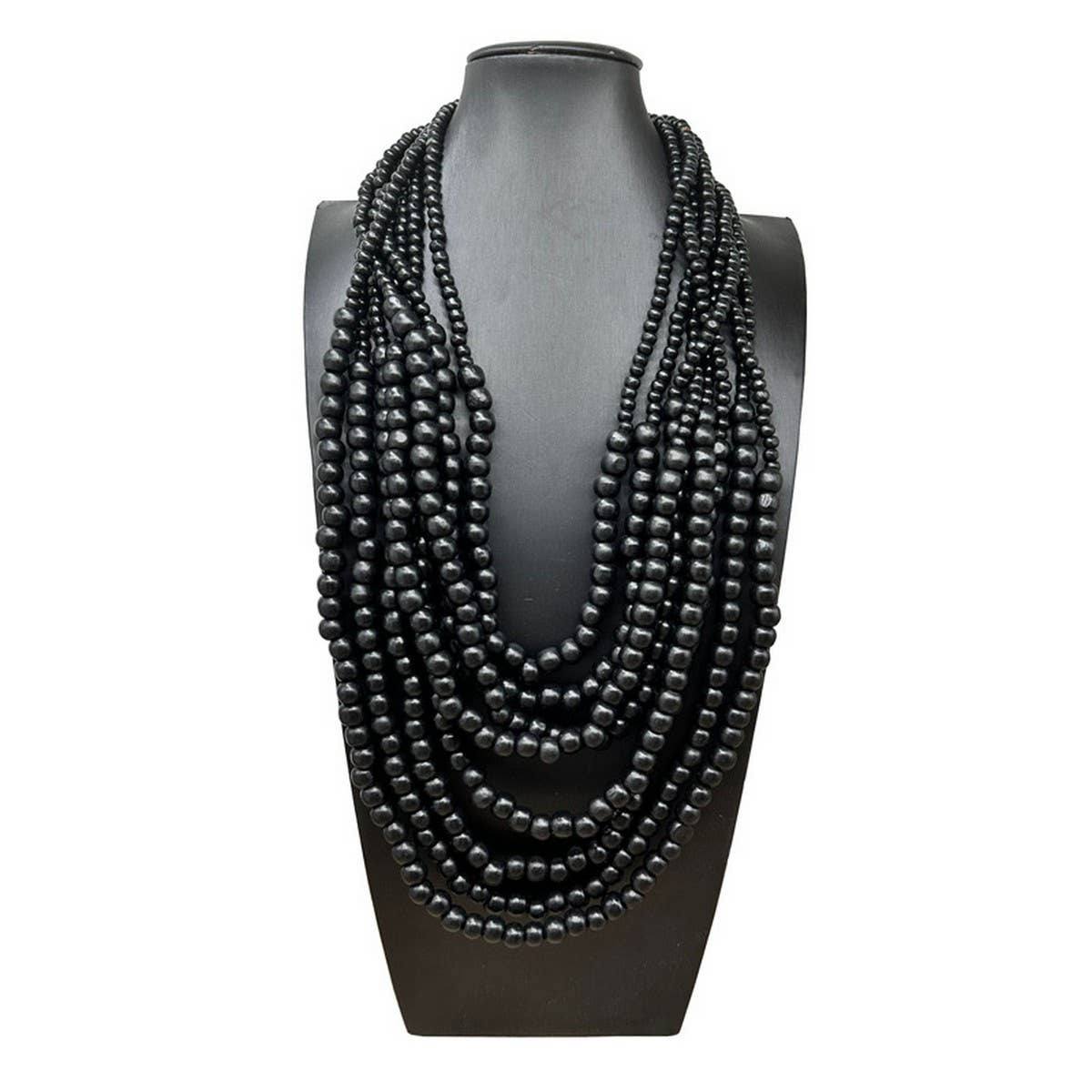 BOHEMIAN MULTI-LAYERED WOODEN BEADS NECKLACE_CWMM4737