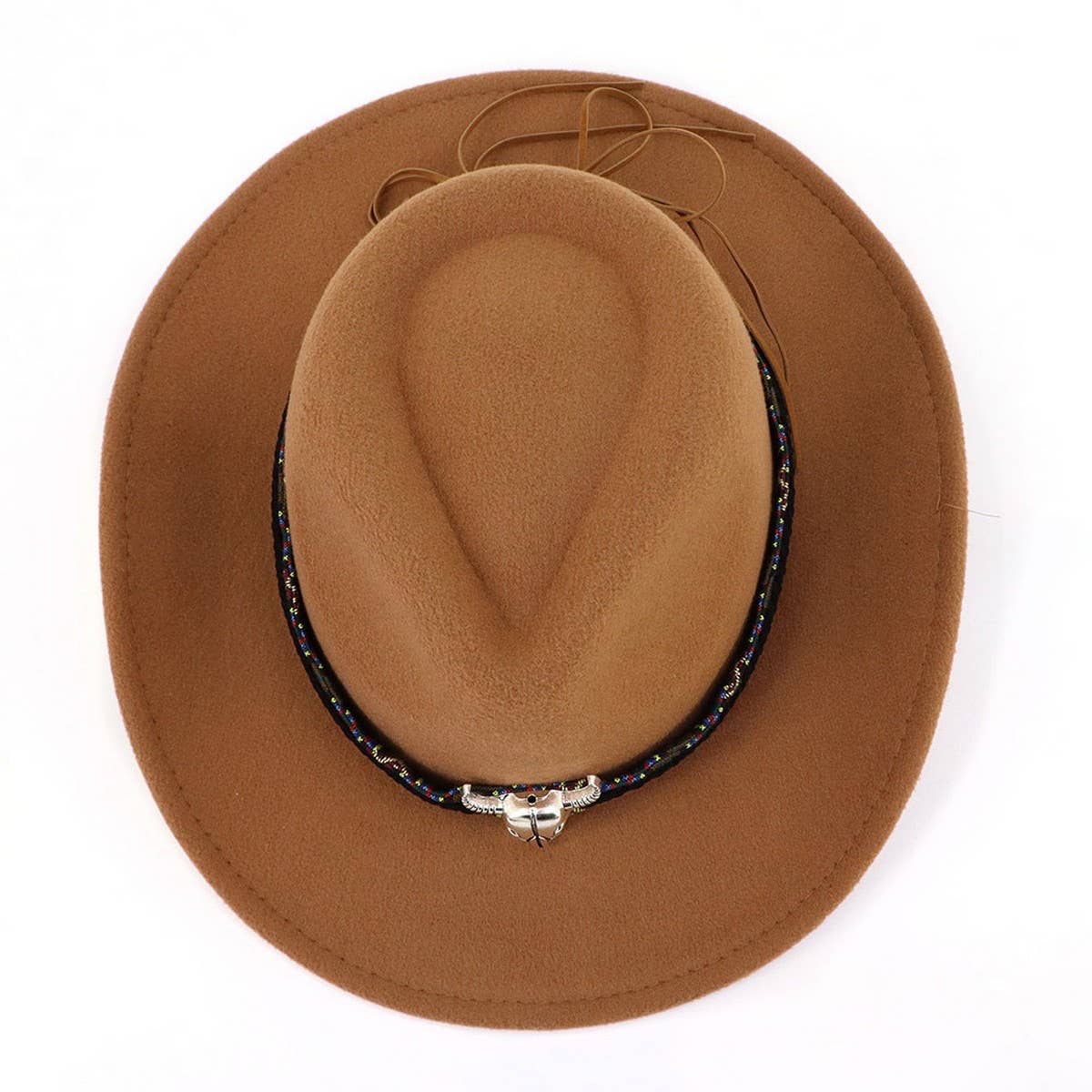 Bull Head Decor Wide Brim Western Cowboy Hat_CWAH1769
