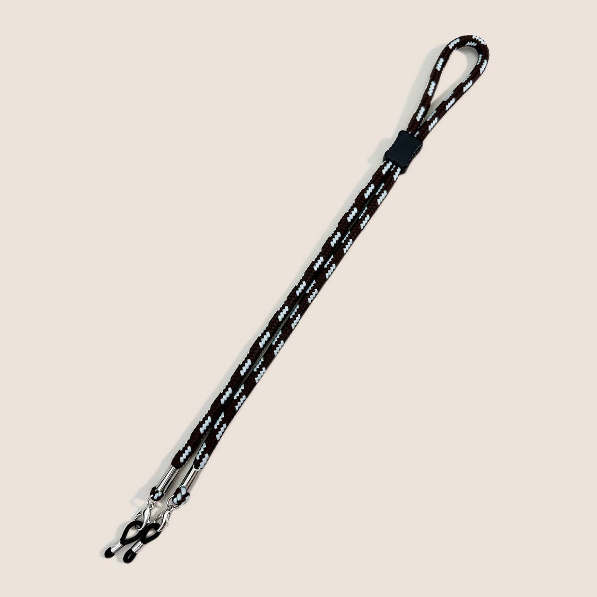 COLORFUL DUAL COLOR BLOCK BRAIDED GLASSES LANYARD