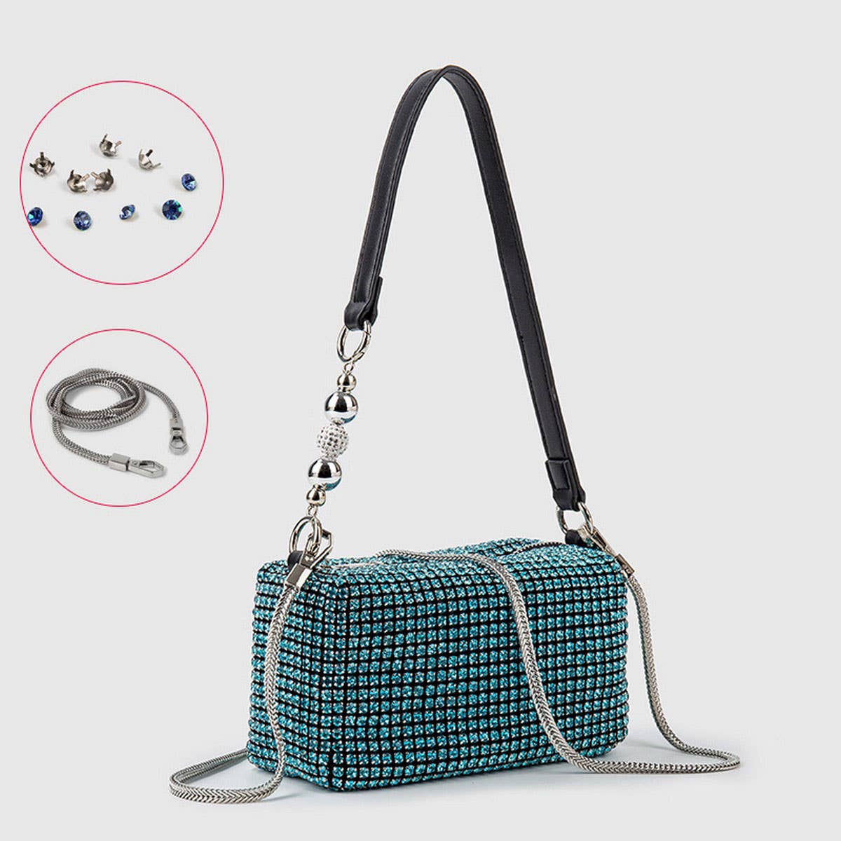 FASHION SMALL SQUARE RHINESTONE EVENING BAG_CWAB3581