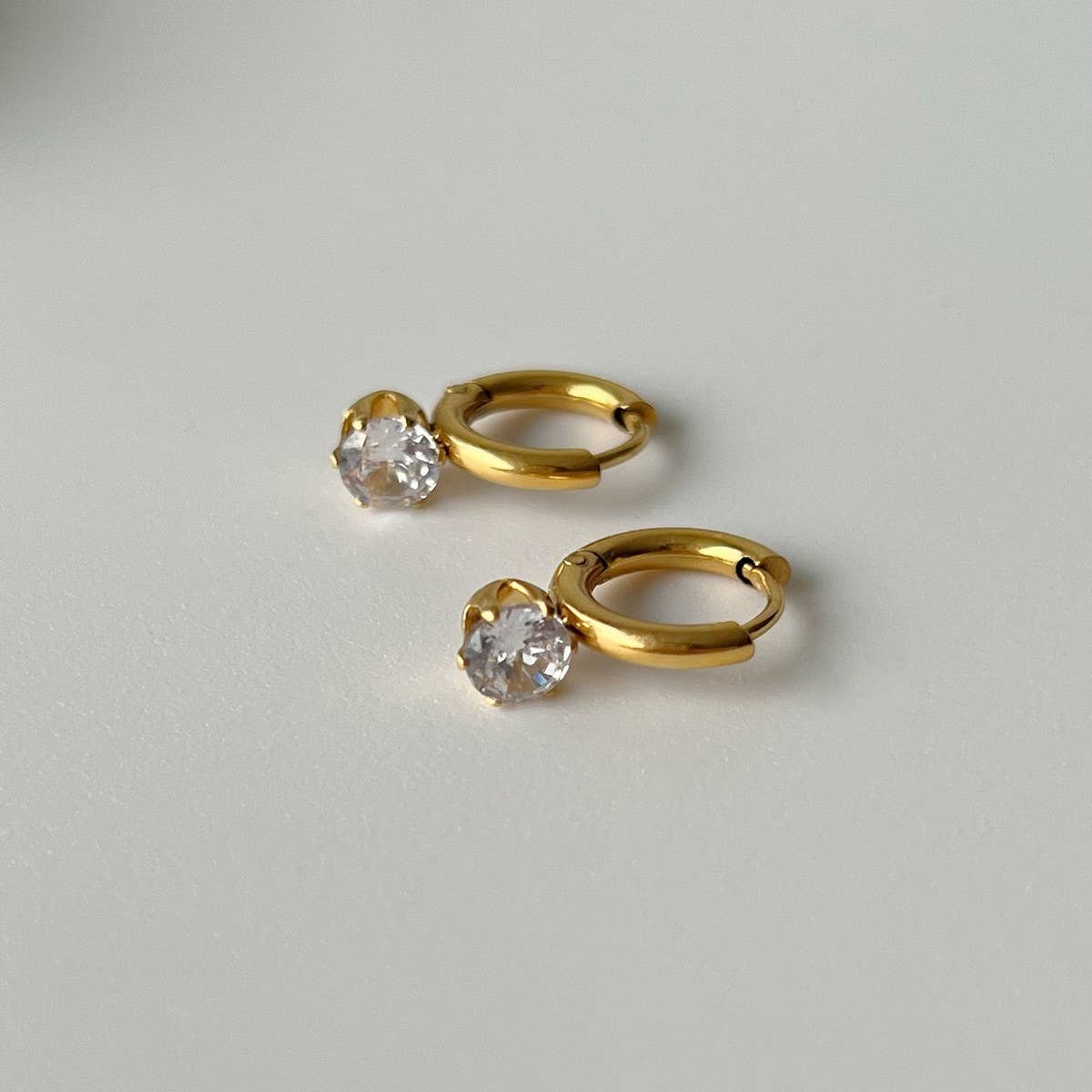 Simple rhinestone zircon pendant earrings_CWMM5719