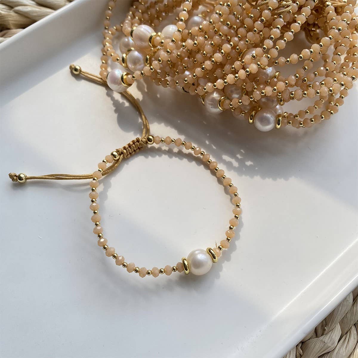 CWAJE4565_FASHION NEW NATURAL PEARL CRYSTAL BRACELET