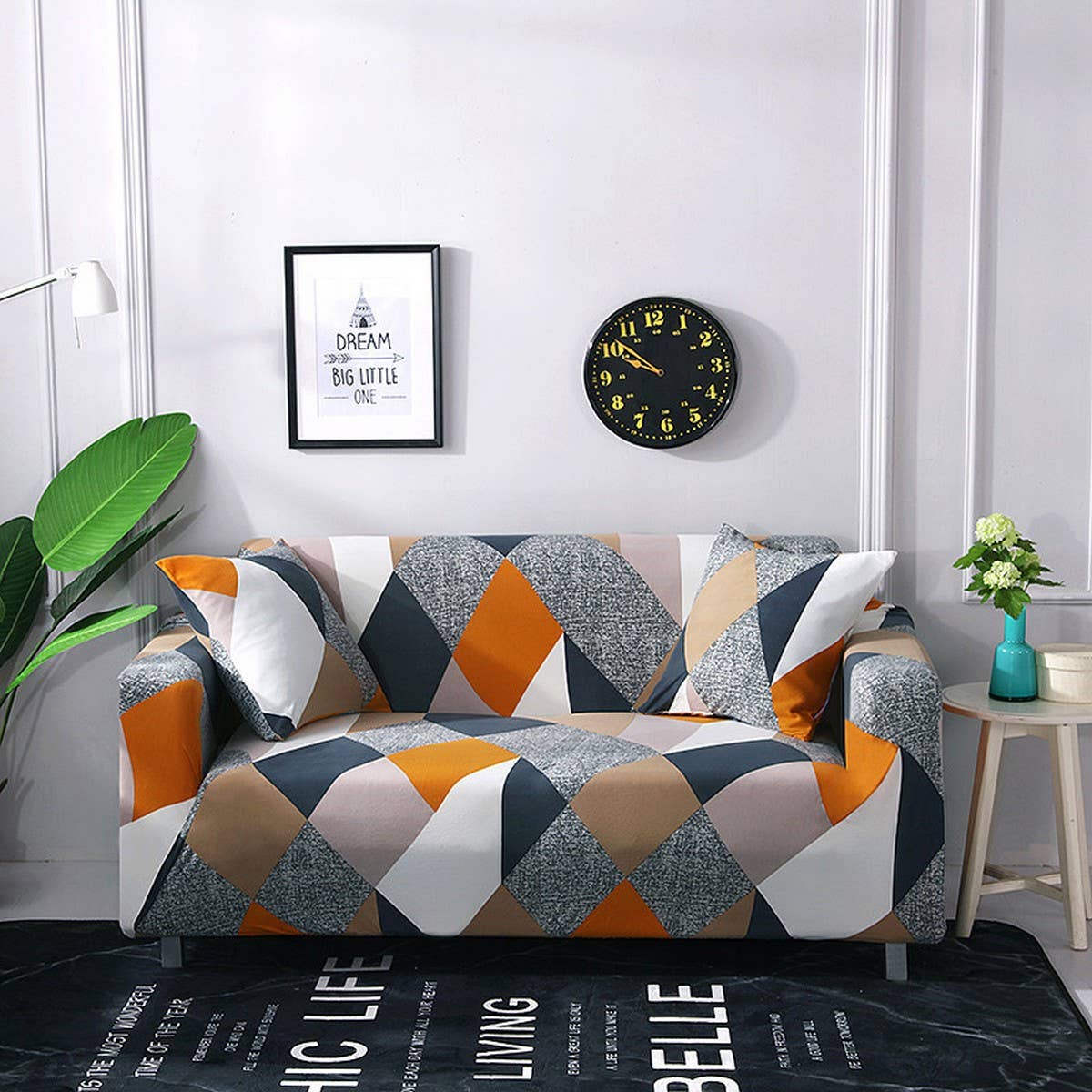 Stretch Sofa Cover, Solid Print, All-in-One Fit_CWMM8309