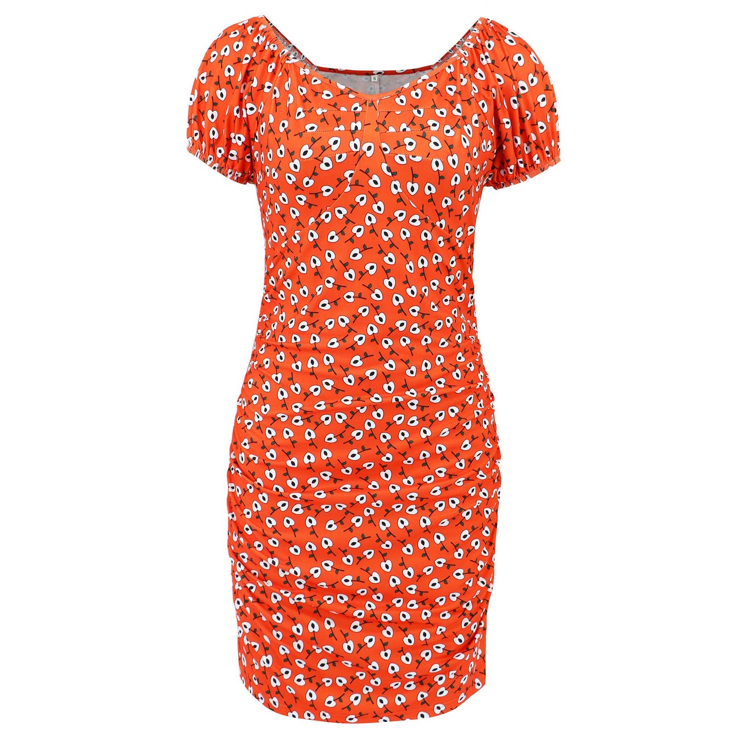 Floral V-neck Slim Fit Bodycon Mini Dress