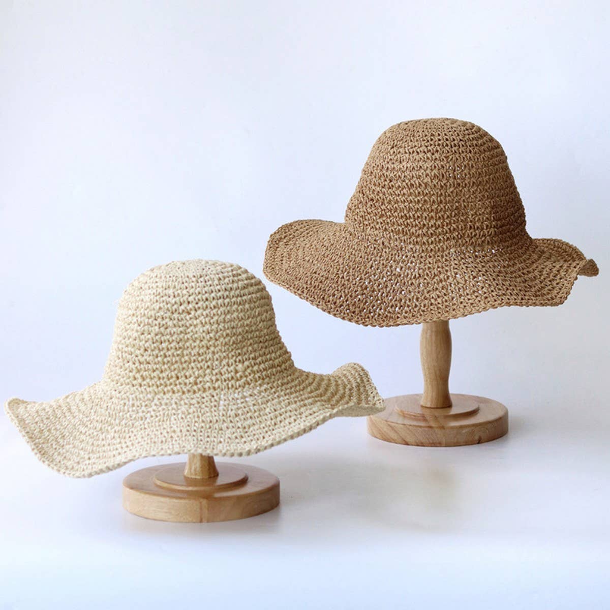 Summer foldable retro bow straw hat_CWAH3402