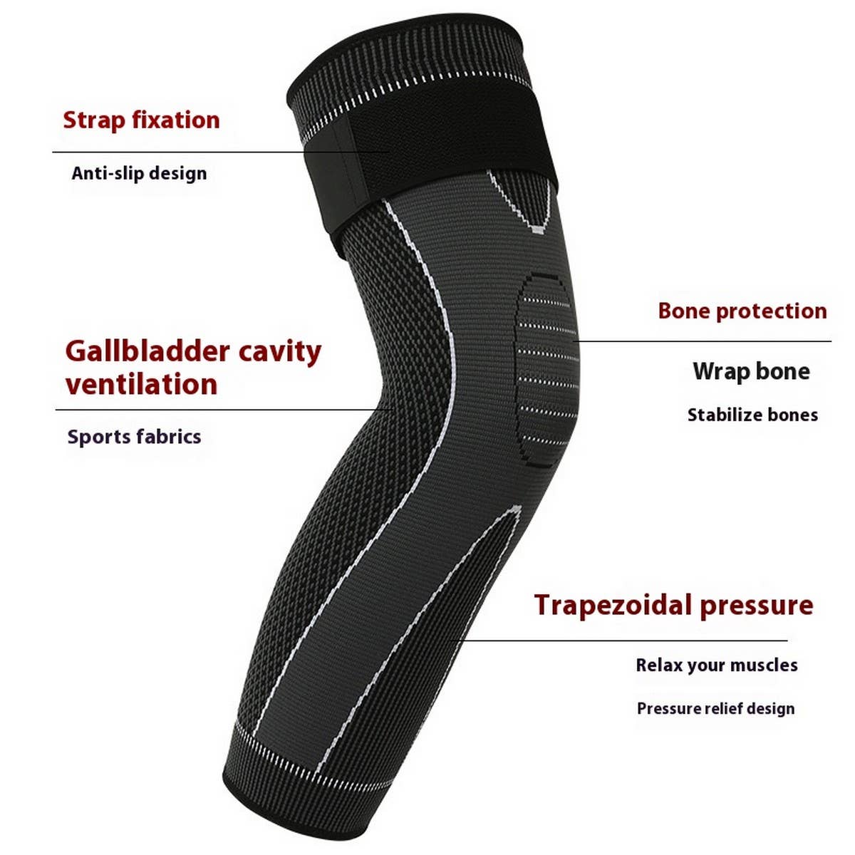 Knit Knee Sleeve with Strap for Outdoor Sports