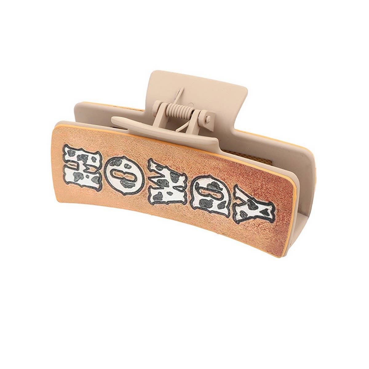 WESTERN COWBOY STYLE CACTUS LEATHER HAIRCLAW CLIPS
