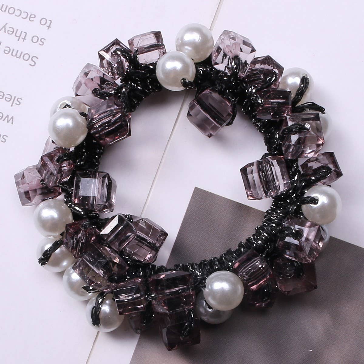 Elegant Pearl Crystal Hair Tie New Simple Style