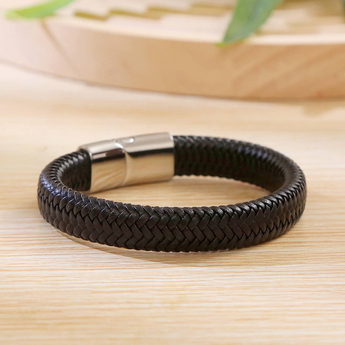 SIMPLE MAGNETIC CLASP HANDWOVEN BRACELET_CWAJE1458