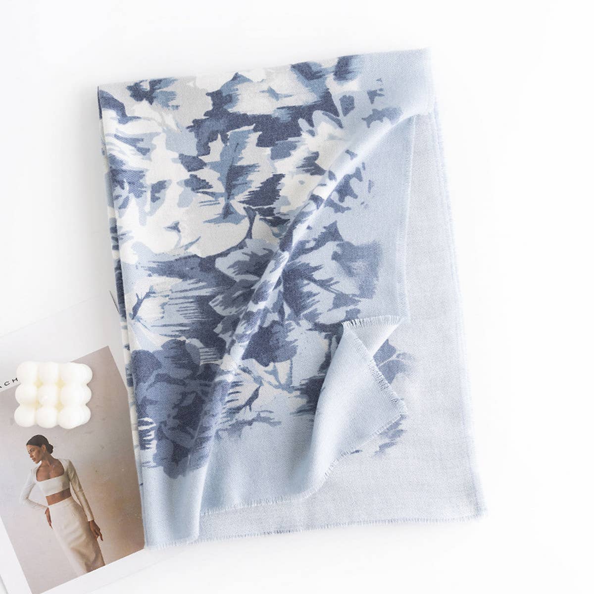 Boho Rose Print Scarf ??Vintage Soft Wrap_CWASC0438
