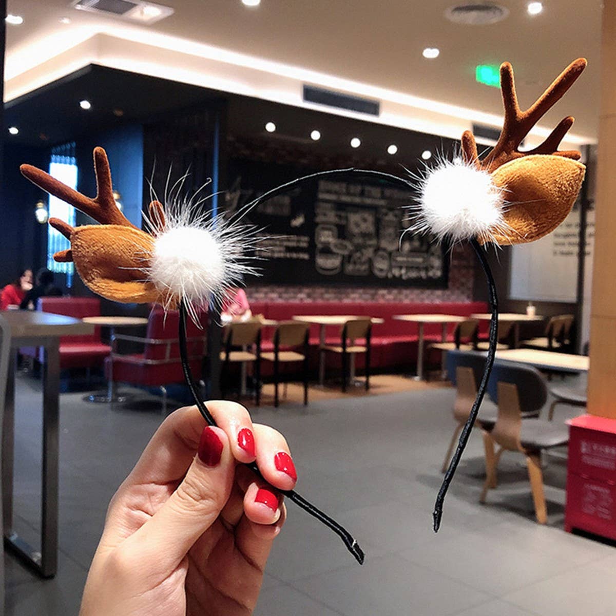 CUTE CHRISTMAS ELK HORN BELL HEADBAND HAIRPIN