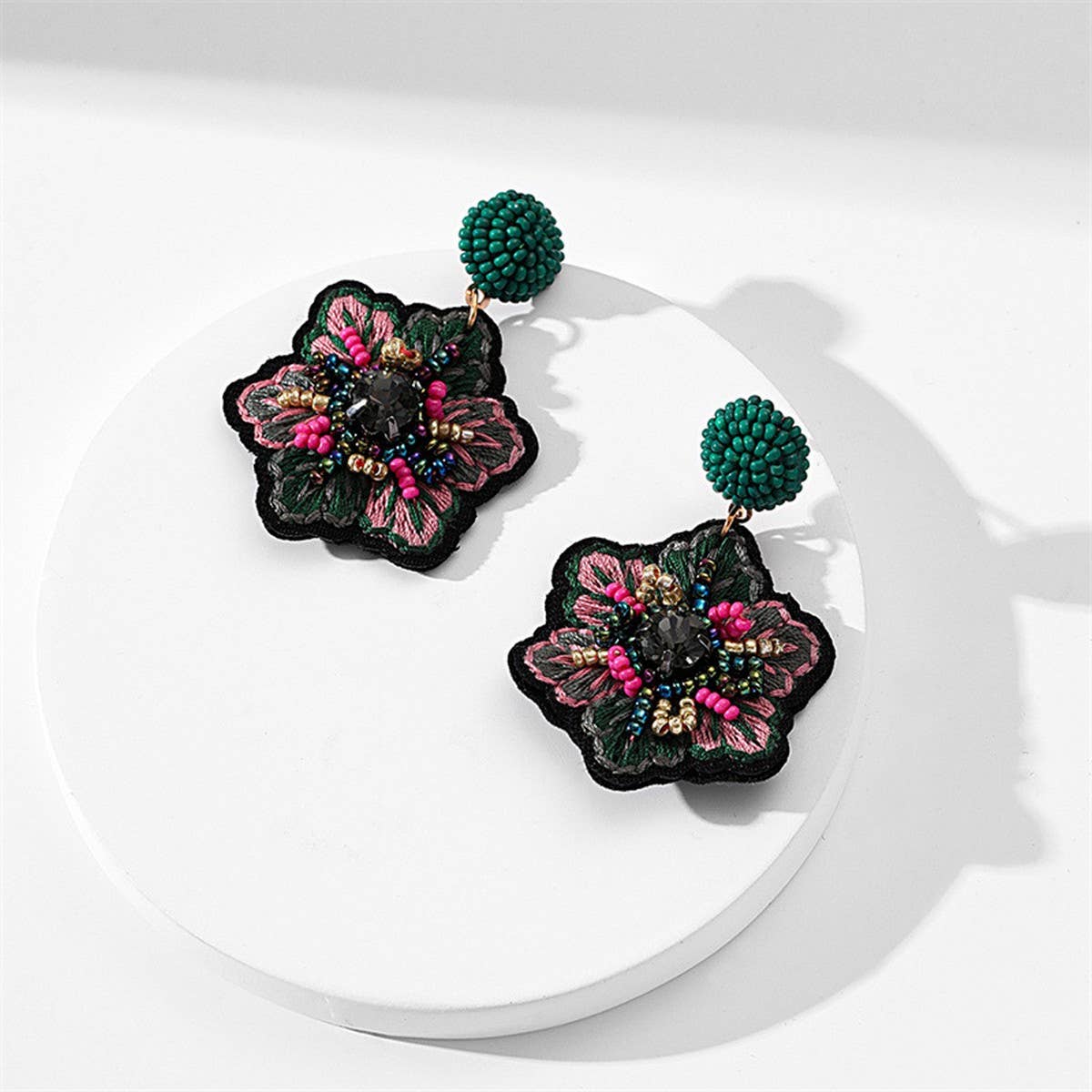 Handmade Beaded Embroidery Earrings ? Boho Style