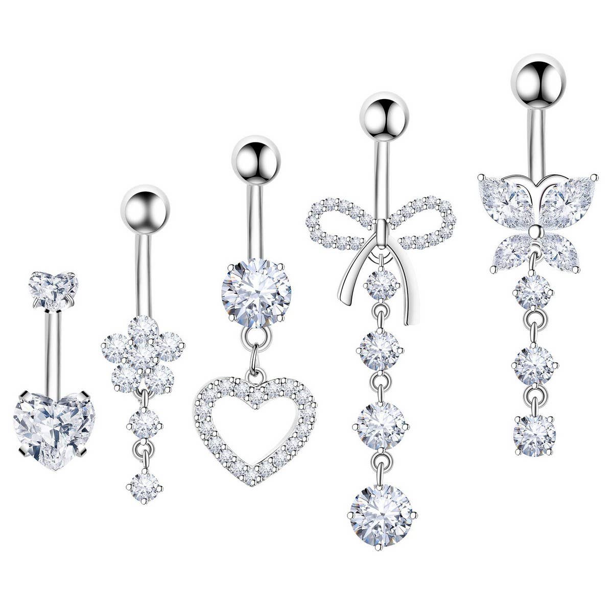 Zircon Belly Ring Set – Steel & Copper Piercings_CWMM9176
