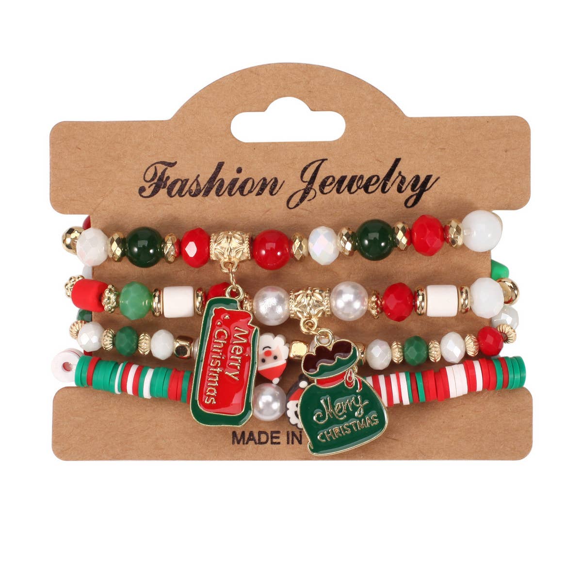 CHRISTMAS SNOWMAN BEADED BRACELET