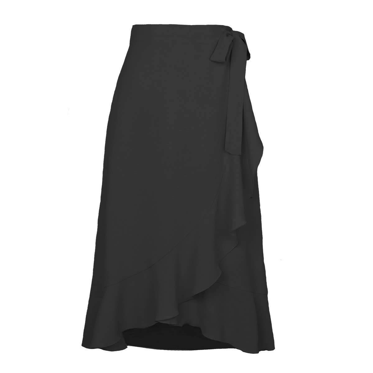 ONE-PIECE LACE-UP LONG SKIRT SOLID COLOR SKIRT_CWAB4800