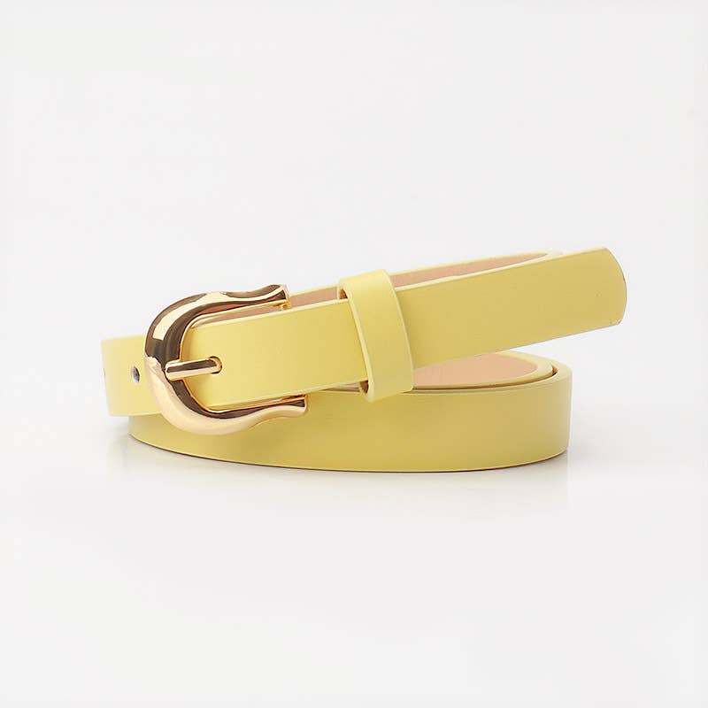 Versatile pink-button flat belt for commuting