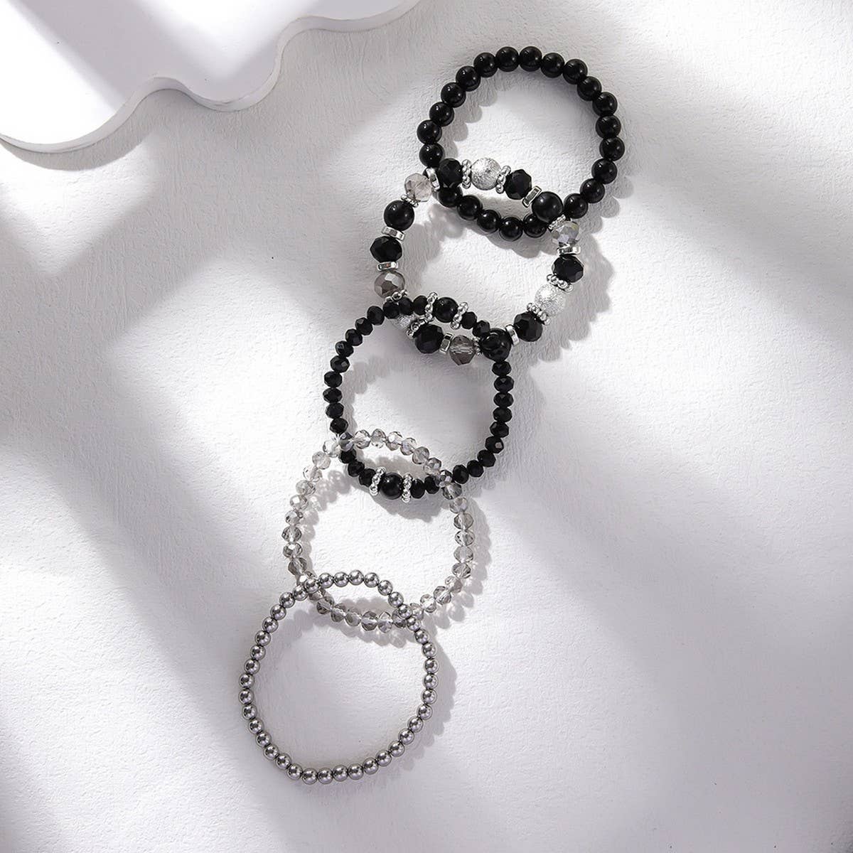 SIMPLE CRYSTAL BEADED STRETCH BRACELET SET_CWMM3529