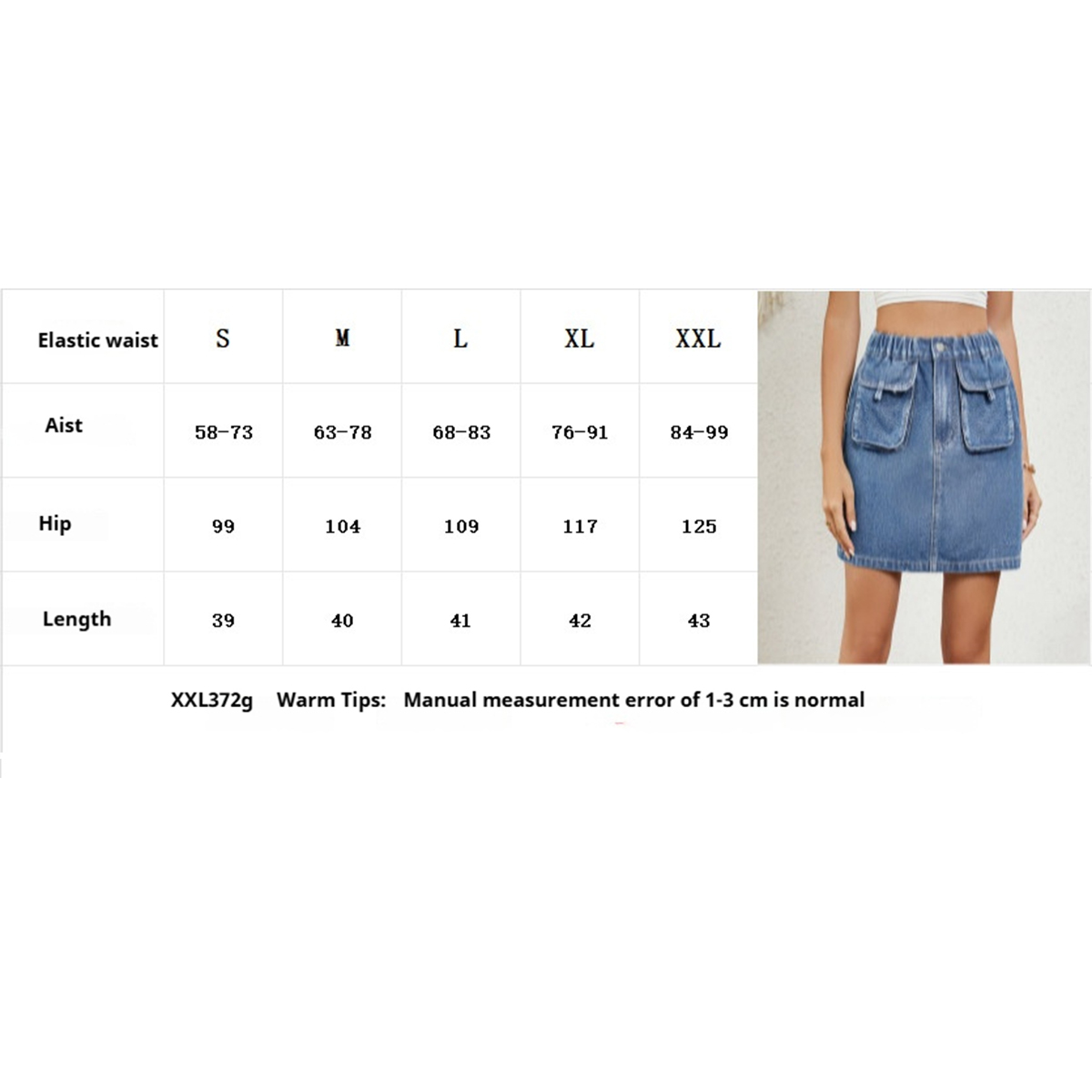 Women?™s Washed Denim Mini Skirt Elastic Waist_CWJSK0212