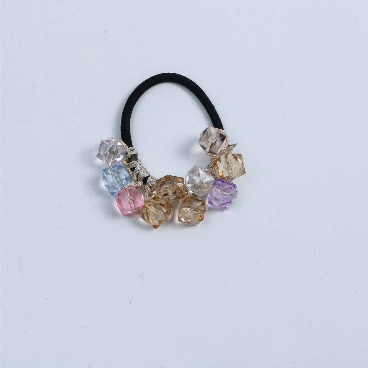 Fresh Clear Square Bead Hair Tie Cute Simple Band