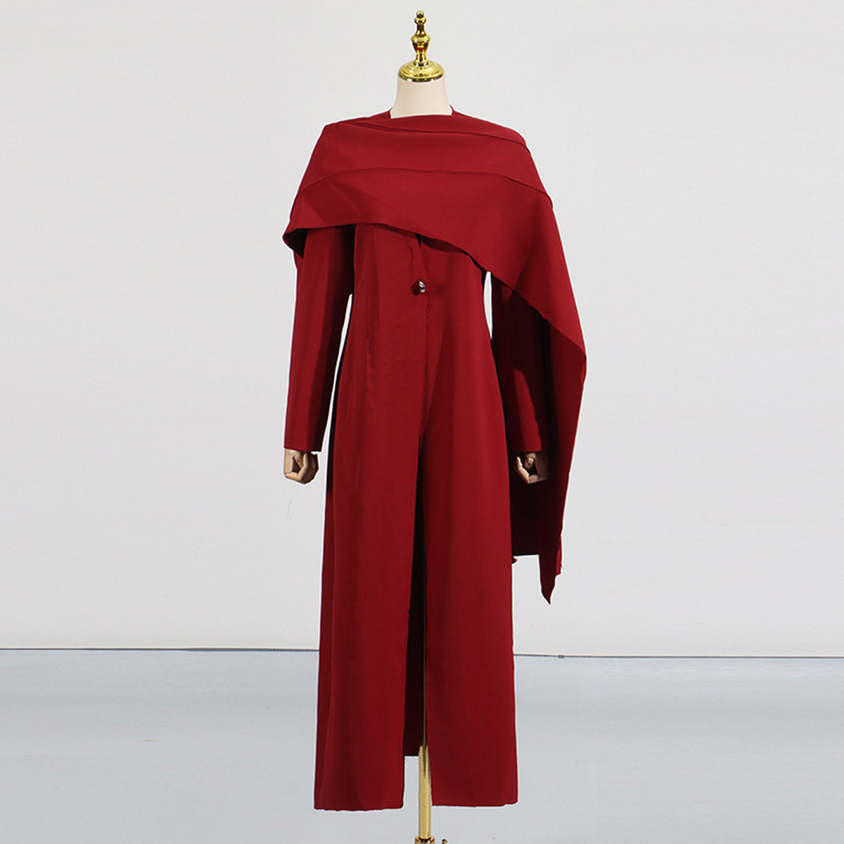 Spring New Elegant Trench Coat with Single Button_CWOCO1255