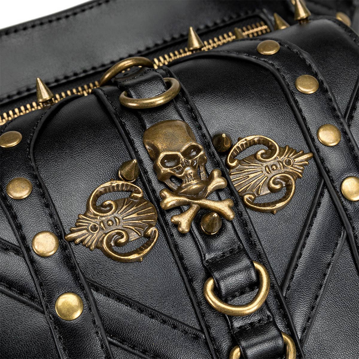 RETRO SKULL GOTHIC STEAMPUNK LEG BAG WALLET_CWAB0646