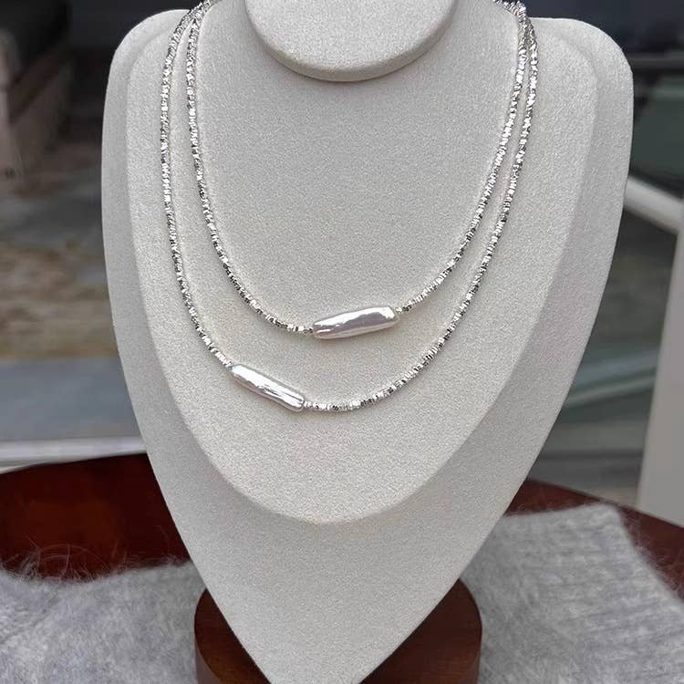 Powerful Baroque freshwater pearl necklace