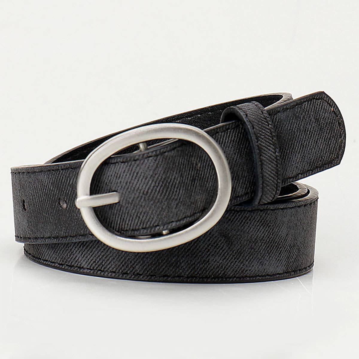 Simple fashionable and casual oval alloy belt