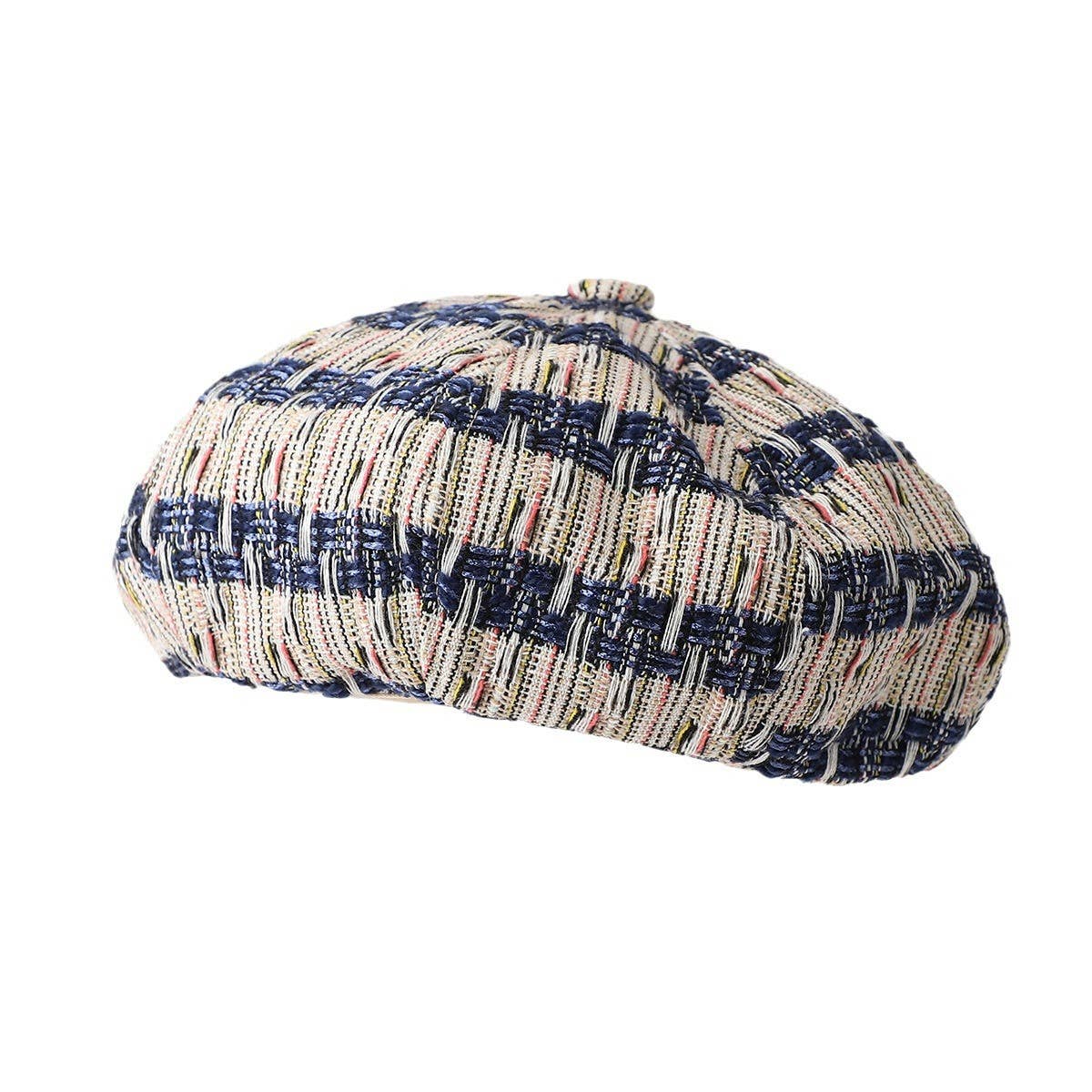 RETRO ROUGH TEXTURE CONTRAST COLOR BERET_CWAB2927