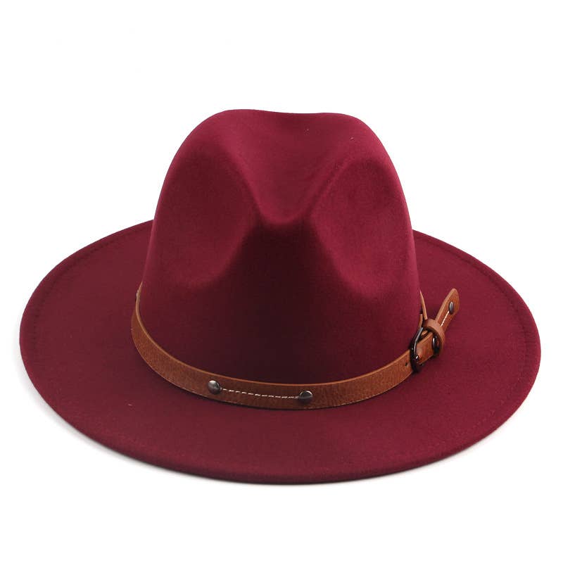 SOLID ENGLISH WOOLEN FLAT JAZZ TOP HAT