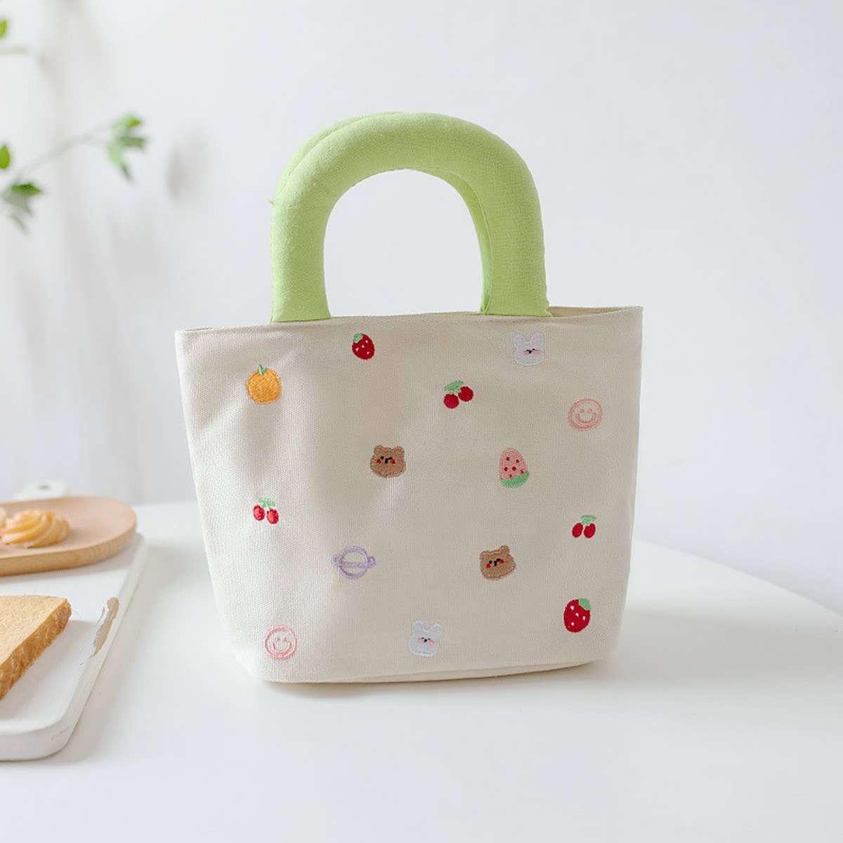 Original Colorblock Embroidered Canvas Tote_CWAB5592