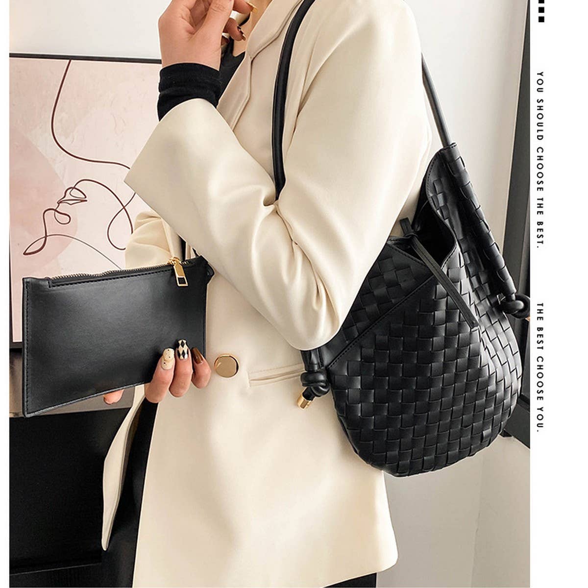 HAND-WOVEN BAG STYLISH STRAW ARMPIT BAG FOR WOMEN_CWAB1913