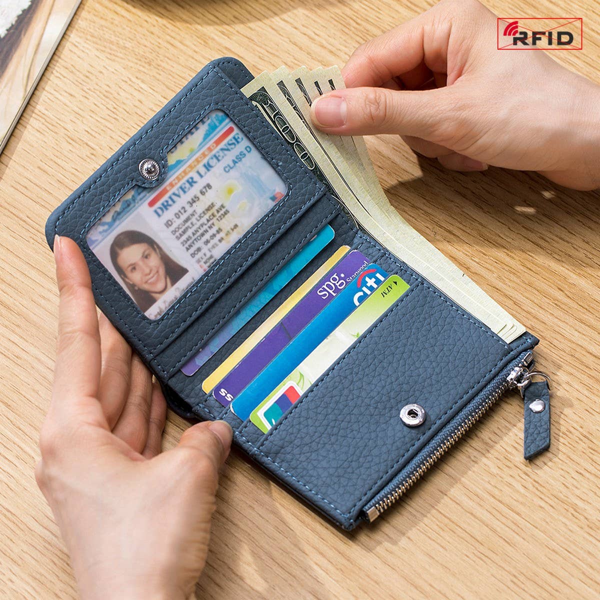 ULTRA-THIN SHORT CARD HOLDER GENUINE LEATHER WALLET_CWAB3704