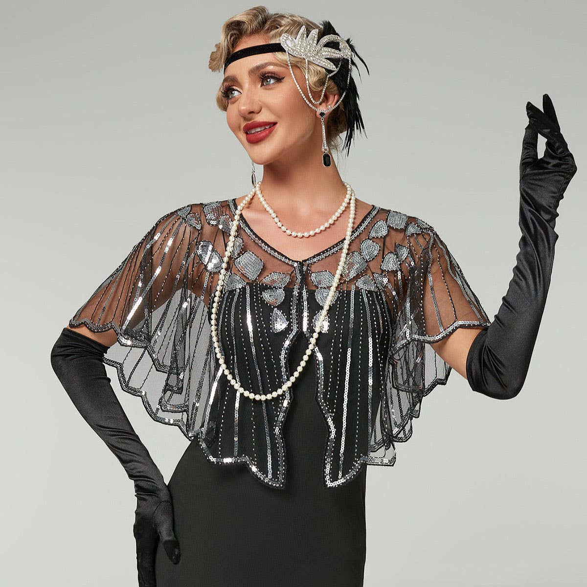 Lace Sequin Shawl ? Evening Party Dress Cover