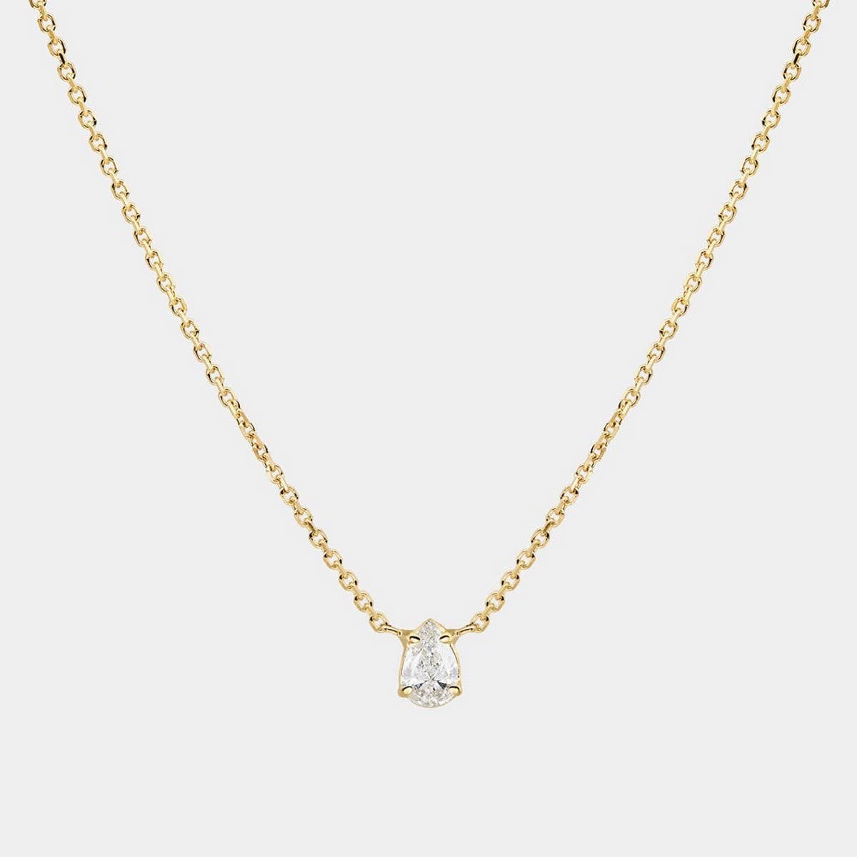 Zirconia Oval Round Pendant Necklace_CWMM5297