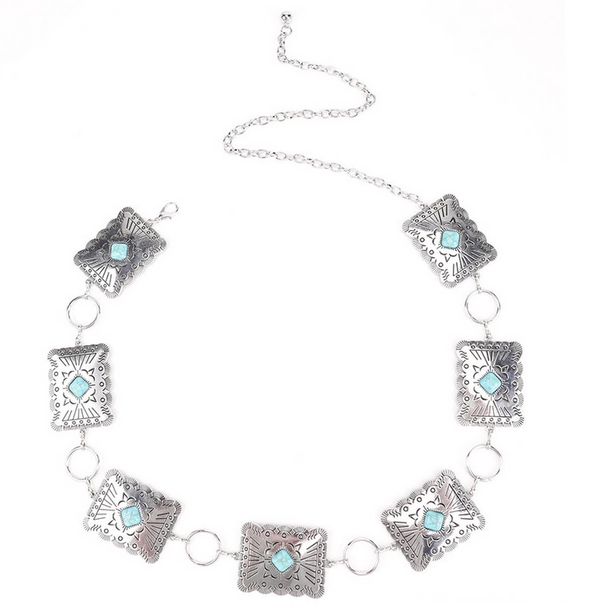VINTAGE GEOMETRIC SQUARE WOMEN'S WAIST CHAIN_CWABE0624