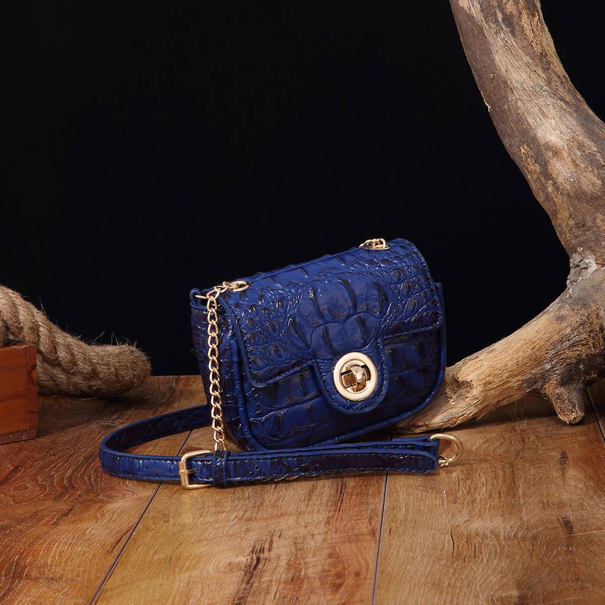 WOMEN MULTI-COLOR CROCODILE PATTERN SHOULDER BAG_CWAB2596