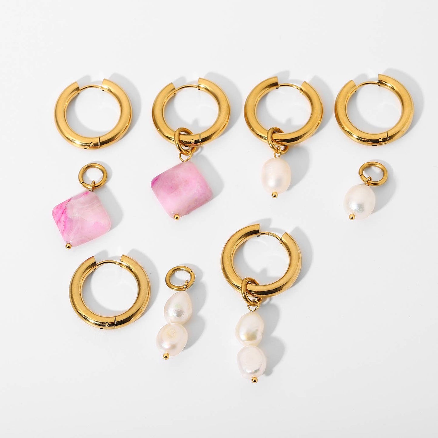 Irregular Baroque pearl stud earrings