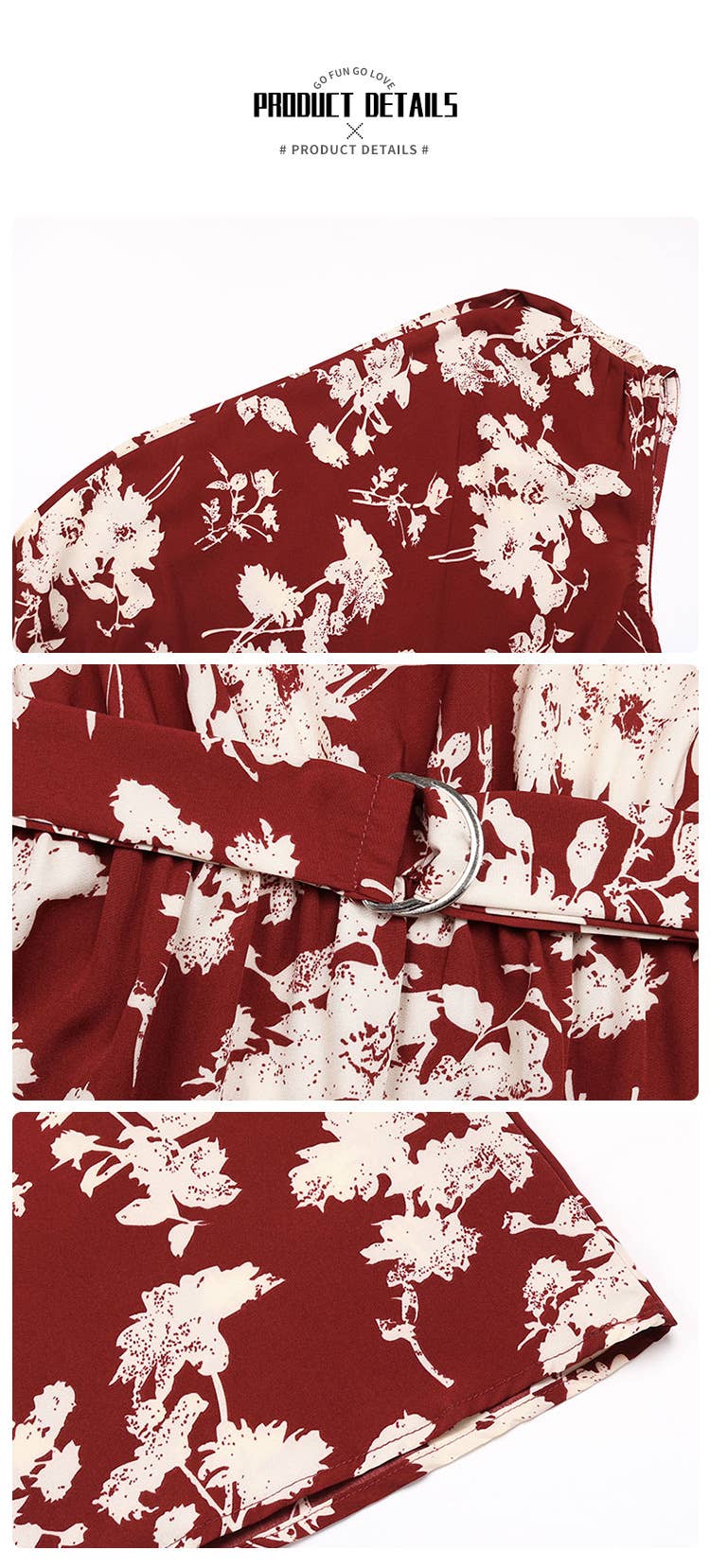 Floral print one-shoulder dress_CWDMD1517
