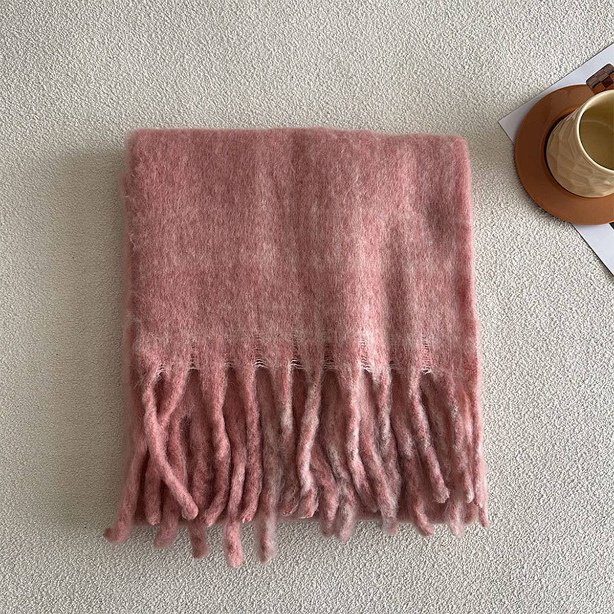 Red Plaid Scarf ??Soft Faux Cashmere Winter Wrap_CWASC2343