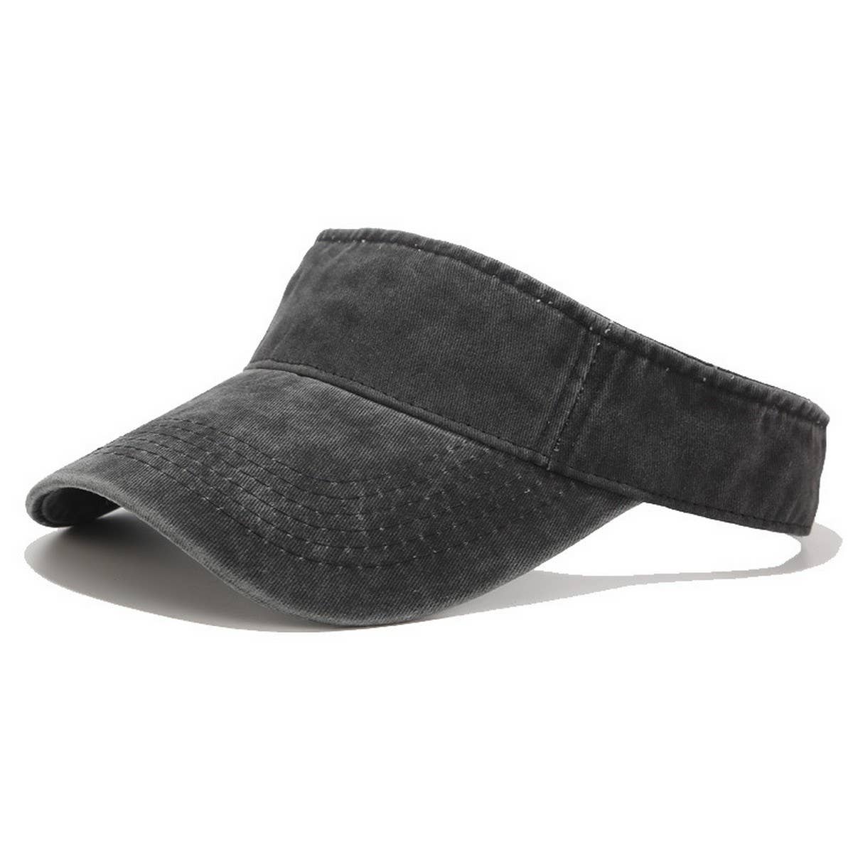 Washed Cotton Visor Hat - Street Style Sun Cap_CWAH3306