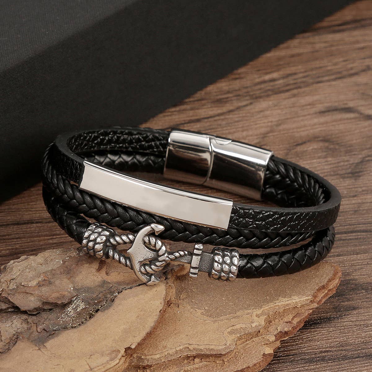 BRAIDED MAGNET CLASP BRACELET_CWAJE1470